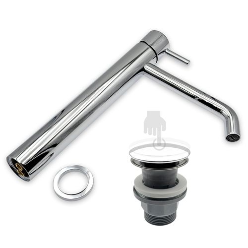 Ciriculus XL Robinet Mitigeur Haut Chrome Brillant + Bonde