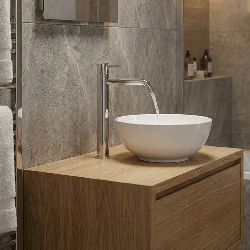 Ciriculus XL Robinet Mitigeur Haut Chrome Brillant + Bonde