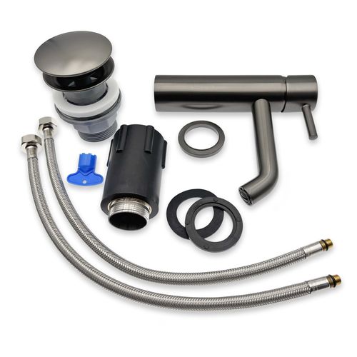 Ciriculus Robinet Mitigeur Gris Brossé + Bonde