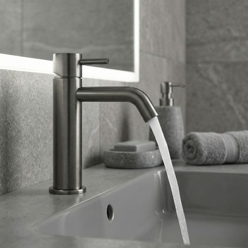 Ciriculus Robinet Mitigeur Gris Brossé + Bonde