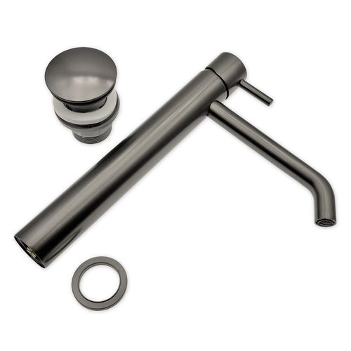 Ciriculus XL Robinet Mitigeur Haut Gris Brossé + Bonde