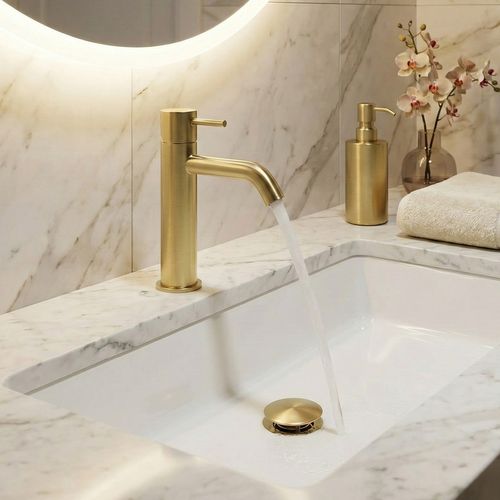 Ciriculus Robinet Mitigeur Or Brossé + Bonde