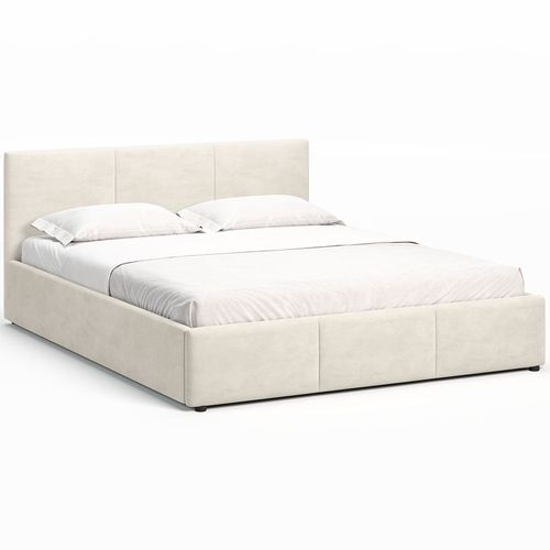 Lit Coffre Nela 140×200 Cm Beige, Tissu Hlr-1, Avec Sommier Et Rangement