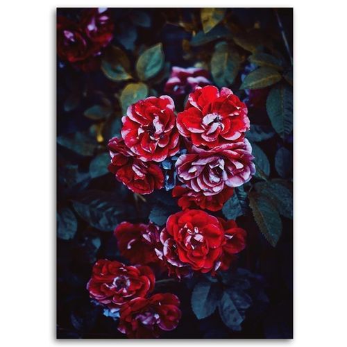 Tableau Bois Rose Fleurs Sur Une Branche 60 X 90 Cm Rouge