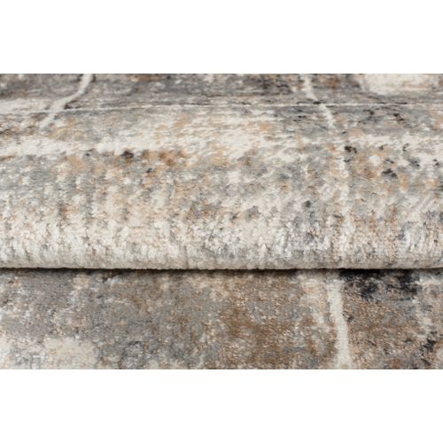 Tapis Salon Beige Gris Crème Abstrait Fin 120x170 Valley