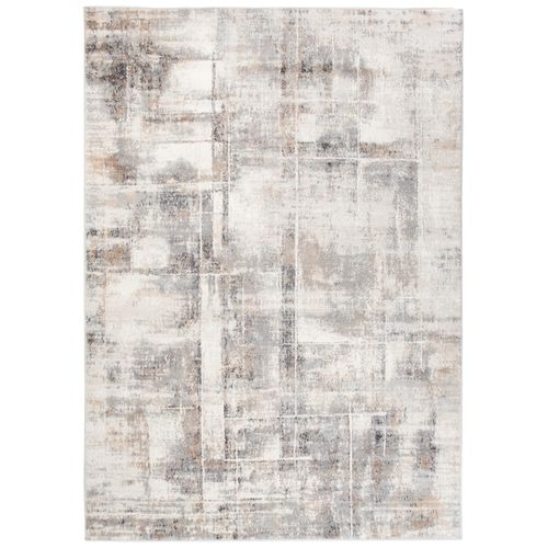 Tapis Salon Beige Gris Crème Abstrait Fin 120x170 Valley