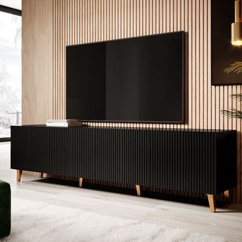 Meuble TV Design Noir 200 Cm Gustave