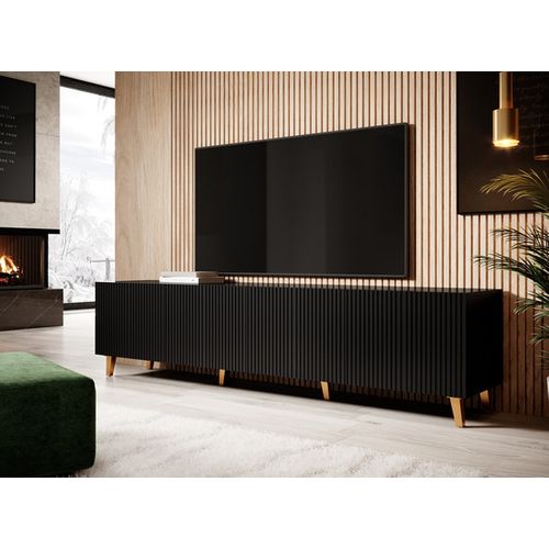 Meuble TV Design Noir 200 Cm Gustave