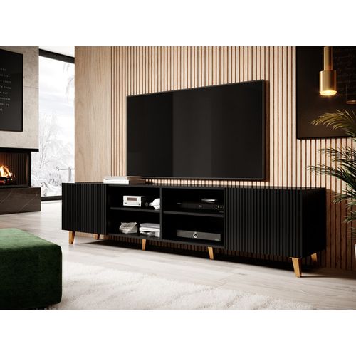 Meuble TV Design Noir 200 Cm Gustave