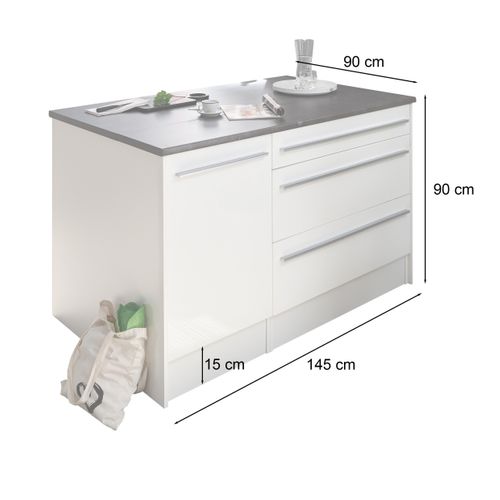 Ilot central L.145cm JAZZ noir