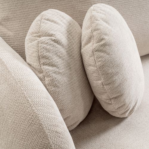 Canapé d'angle droit convertible OLIO tissu beige