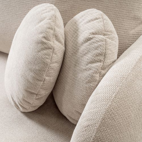 Canapé d'angle gauche convertible OLIO tissu beige