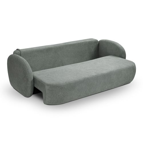 Canapé convertible 3 places OLIO tissu gris