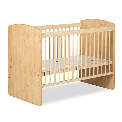 Lit Bébé K2-natur 120x60  Avec Matelas et Sommier Bois De Pin Laqué