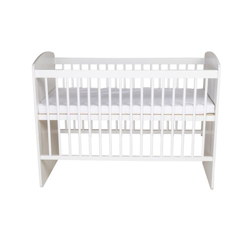 Lit Bébé K2 120x60  Avec Matelas,sommier à Lattes 3 Niveaux Réglables En Hauteur - Bois De Pin Laqué