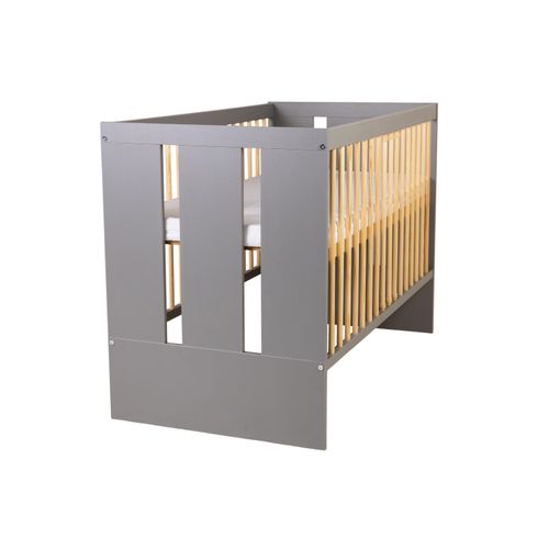 Lit Bébé Paul 120x60  Avec Matelas Et Sommier Bois De Pin Laqué