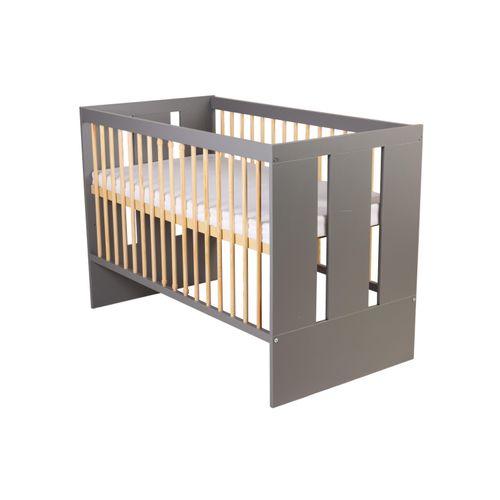 Lit Bébé Paul 120x60  Avec Matelas Et Sommier Bois De Pin Laqué