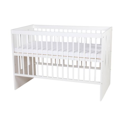 Lit Bébé Paulus 120x60  Avec Matelas et Sommier Bois De Pin Laqué