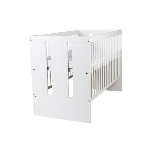 Lit Bébé Paulus 120x60  Avec Matelas et Sommier Bois De Pin Laqué