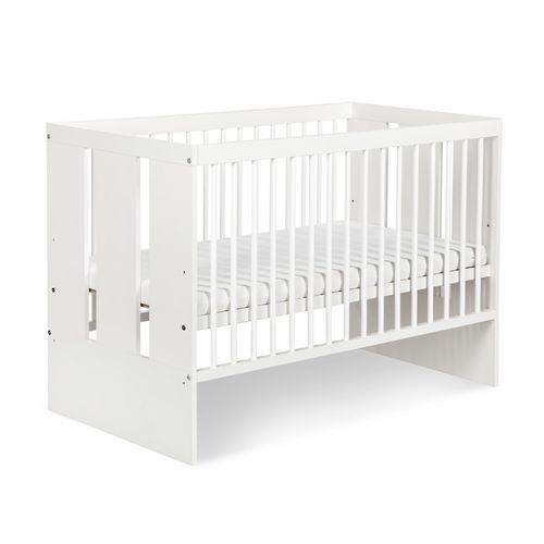 Lit Bébé Paulus 120x60  Avec Matelas et Sommier Bois De Pin Laqué