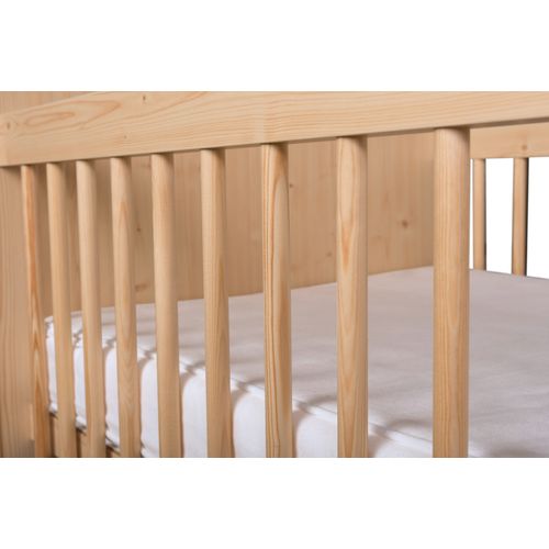 Lit Bébé 60x120 Cm - Avec Sommier à Lattes 3 Niveaux Réglables En Hauteur - Bois De Pin Laqué