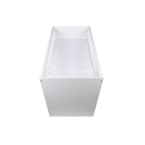 Lit Bébé Tany 60x120 Cm -  Avec Sommier à Lattes 3 Niveaux Réglables En Hauteur - Blanc