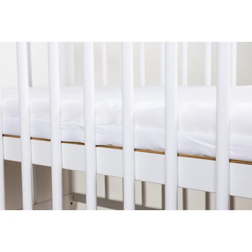 Lit Bébé Paulus 60x120 Cm - Avec Sommier à Lattes 3 Niveaux Réglables En Hauteur - Bois De Pin Laqué