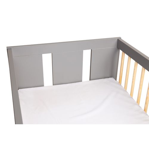 Lit Bébé Paul 60x120 Cm - Avec Sommier à Lattes 3 Niveaux Réglables En Hauteur - Bois De Pin Laqué