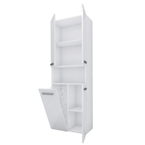 Meuble Salle De Bain, Blanc Mat, Blanc Brillant, 30 X 174 X 60 Cm