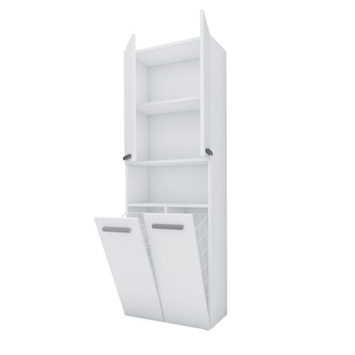 Meuble Salle De Bain, Blanc Mat, 30 X 174 X 60 Cm