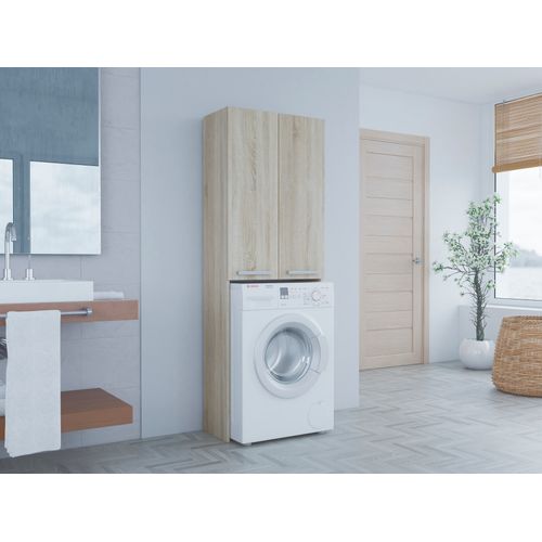 Armoire De Salle De Bain Pour Machine à Laver, 30 X 64 X 180 Cm, Chêne Sonoma