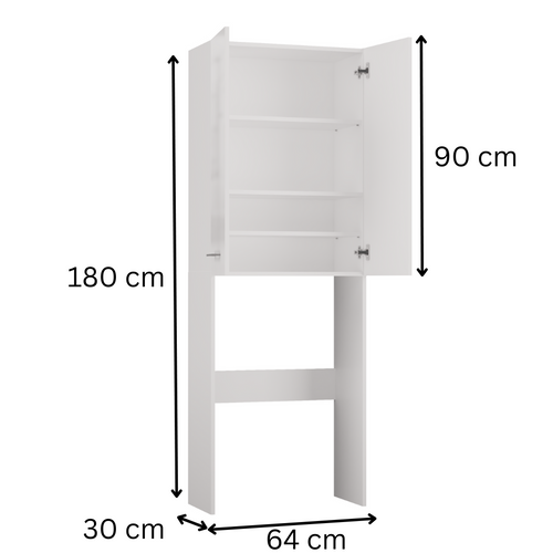 Armoire De Salle De Bain Pour Machine à Laver, 30 X 64 X 180 Cm, Chêne Sonoma