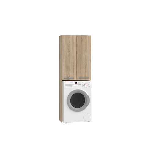 Armoire De Salle De Bain Pour Machine à Laver, 30 X 64 X 180 Cm, Chêne Sonoma