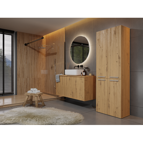 Meuble Salle De Bain, 174 X 30 X 60 Cm, Chêne Artisan