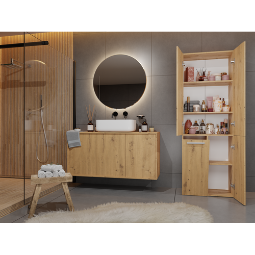 Meuble Salle De Bain, 174 X 30 X 60 Cm, Chêne Artisan