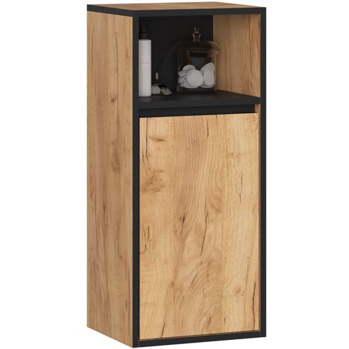 Meuble De Salle De Bain, Chêne Artisanal/noir, 35 X 80 X 30 Cm