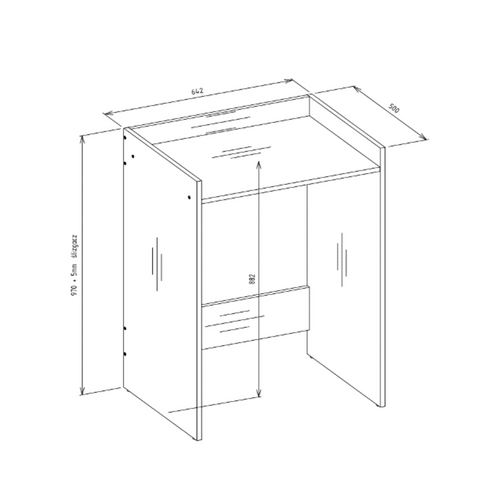 Armoire Pour Machine à Laver, Chêne Sonoma, 64 X 97,5 X 50 Cm