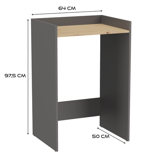 Armoire Pour Machine à Laver, Anthracite / Chêne Artisan, 64 X 97,5 X 50 Cm