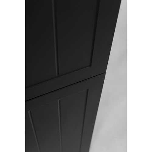 Meuble De Salle De Bain De Style Classique, Noir, 35 X 136 X 27 Cm, Poignée Noire