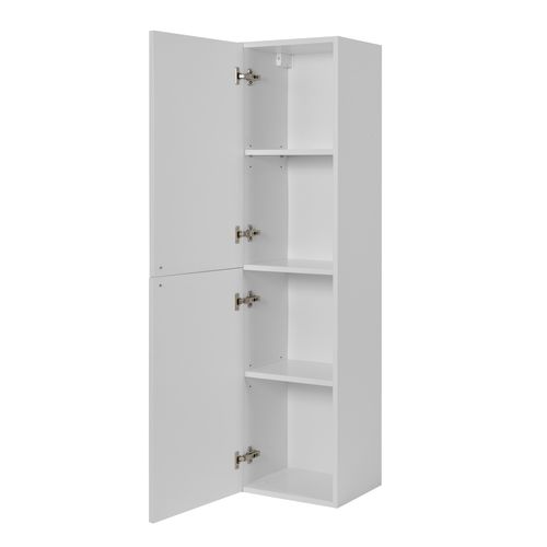 Meuble De Salle De Bain De Style Classique, Blanc, 35 X 136 X 27 Cm, Poignée Argentée