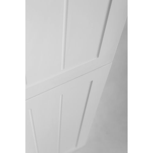 Meuble De Salle De Bain De Style Classique, Blanc, 35 X 136 X 27 Cm, Poignée Argentée