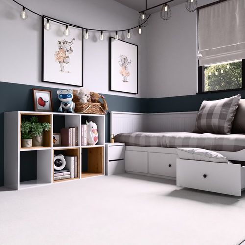 Bibliothèque Meuble De Rangement, 110 X 75 X 30 Cm, Couleur: Blanc