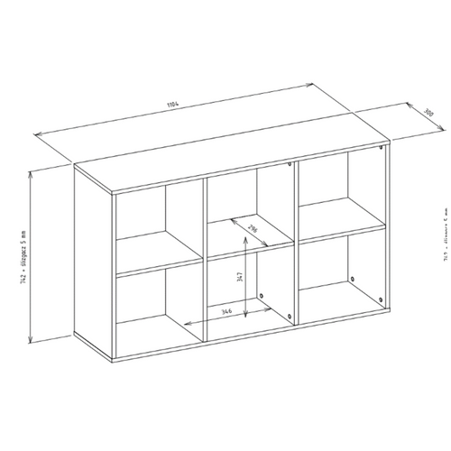 Bibliothèque Meuble De Rangement, 110 X 75 X 30 Cm, Couleur: Chêne Artisan