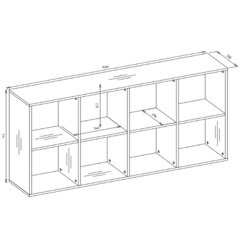 Bibliothèque Meuble De Rangement, 147 X 75 X 30 Cm, Couleur: Blanc