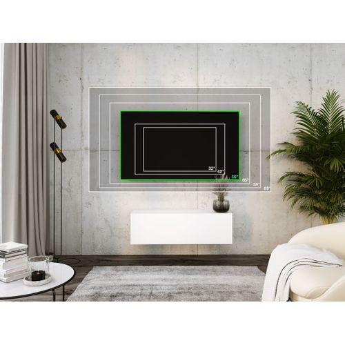 Meuble TV Suspendu, 100 X 34 X 32 Cm, Blanc Mat