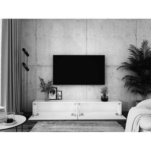 Meuble TV Suspendu, (2 X 100) X 34 X 32 Cm, Chêne Wotan / Noir Mat