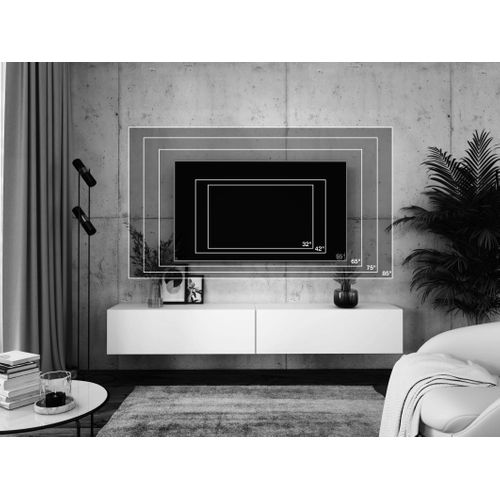 Meuble TV Suspendu, (2 X 100) X 34 X 32 Cm, Chêne Wotan / Noir Mat