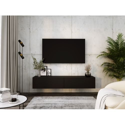 Meuble TV Suspendu, 170 X 34 X 32 Cm, Noir Mat