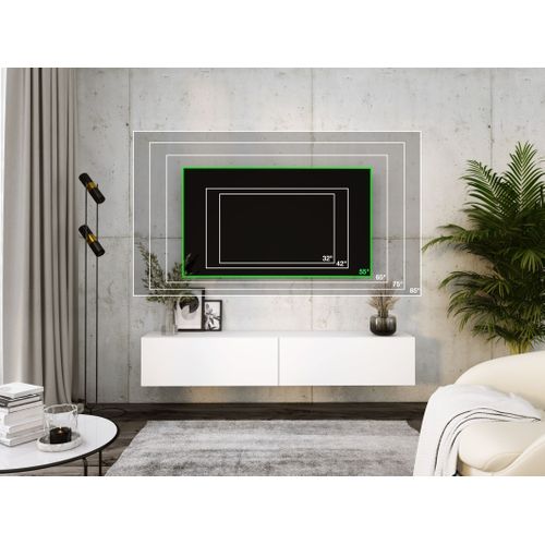 Meuble TV Suspendu, 170 X 34 X 32 Cm, Blanc Mat