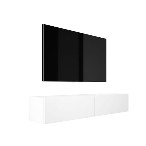 Meuble TV Suspendu, 170 X 34 X 32 Cm, Blanc Mat